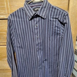 Apt 9 blue striped button up